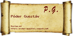 Póder Gusztáv névjegykártya